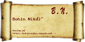 Bohin Niké névjegykártya